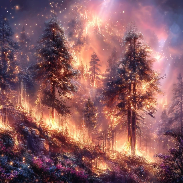 Raging Forest Fire Illustration