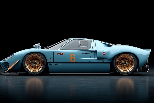 Ford GT 40 Race Car Gulf Colors