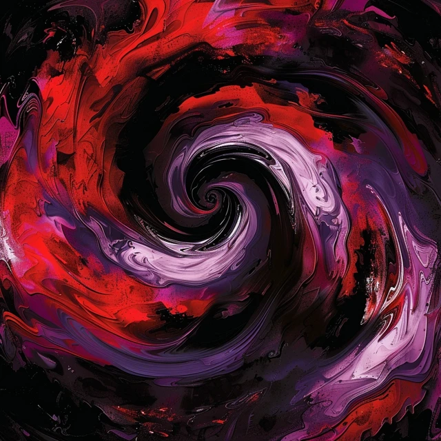 Abstract Swirls Black Red Purple Design
