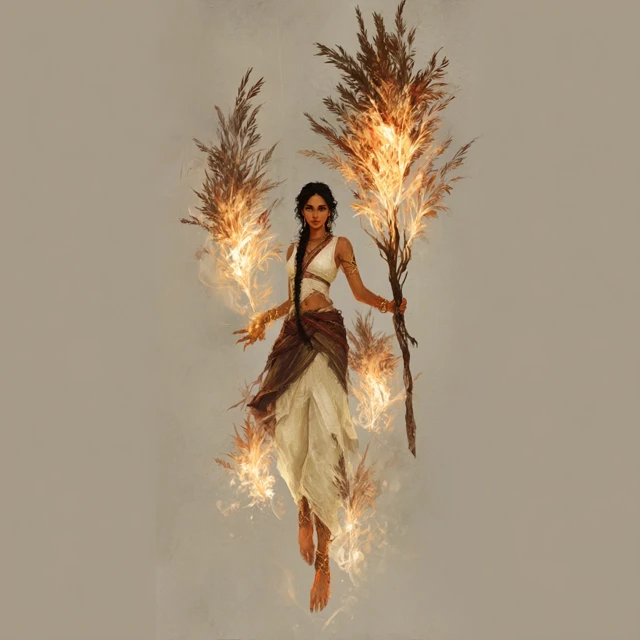 Daimah The Antedeluvian Sorceress in WLOP Style