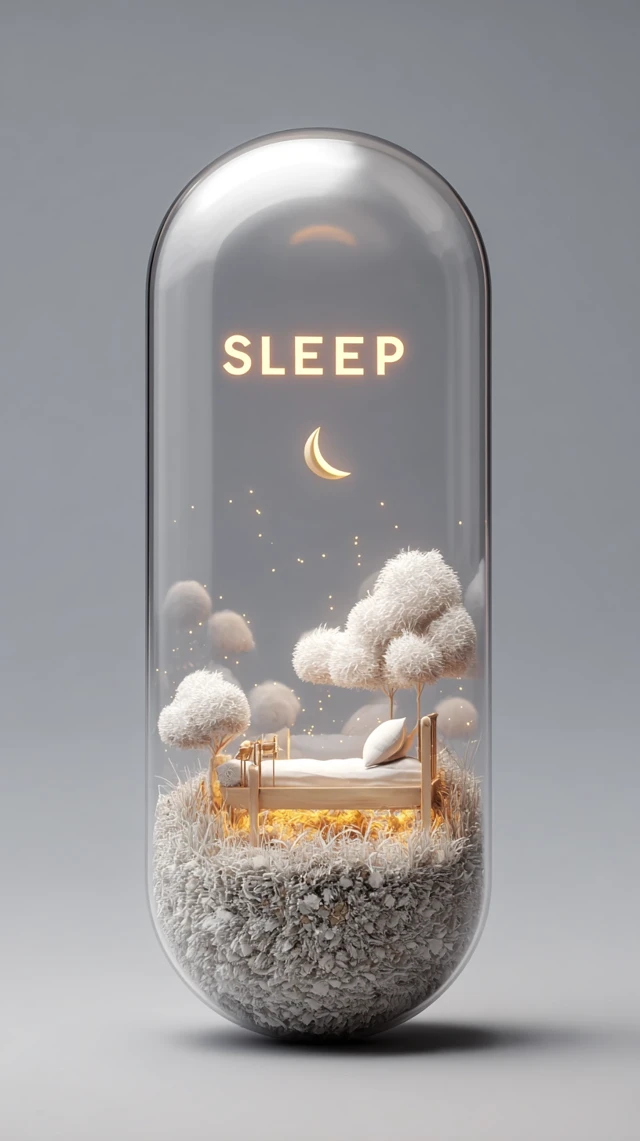 Sleep Capsule Dreamlike Illustration