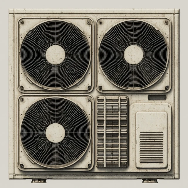 Anime AC Unit Illustration Nostalgic Texture