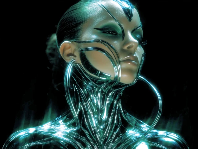 Cyberpunk Portrait Beautiful Woman in 2077