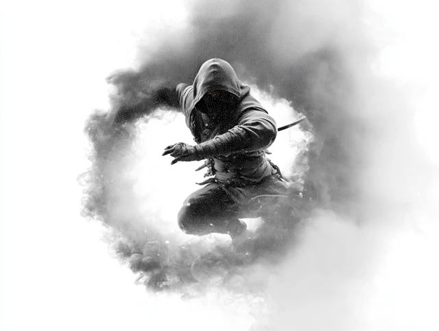 Celestial Ninja in Action Vector Art Hyper Detailed