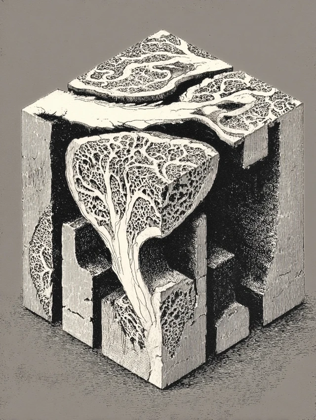 Mushroom Cube Section Illustration