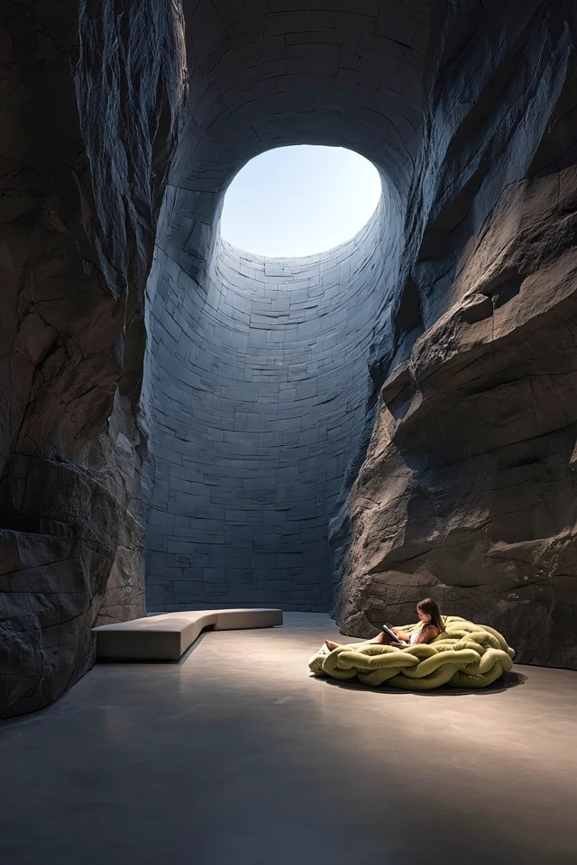 Modern Interior Cave Reading Minimalist Architecture