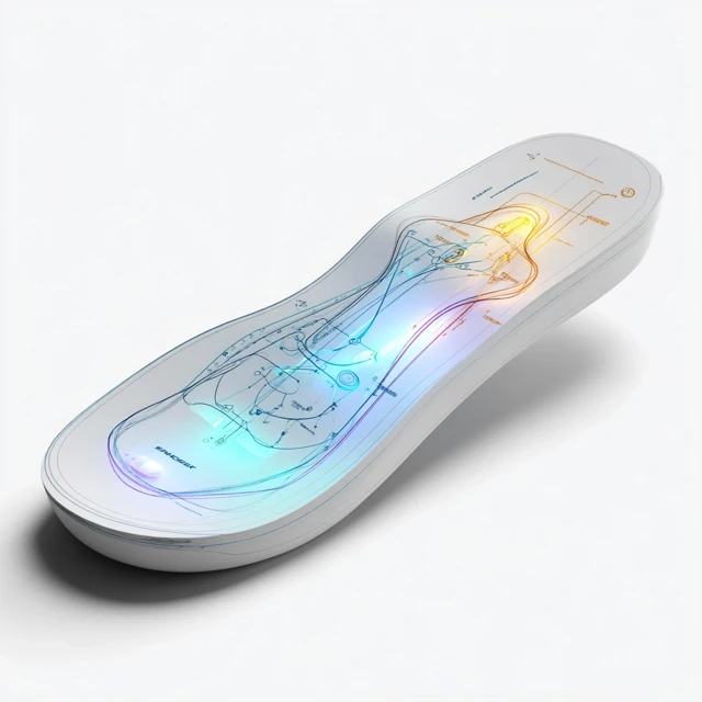 Tech Insole Modern Line Drawing White Fluorescent