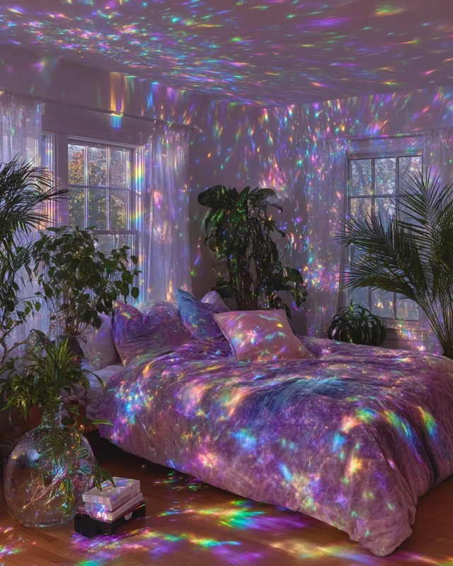 Psychedelic Cozy Room with Tie Dye Pillows