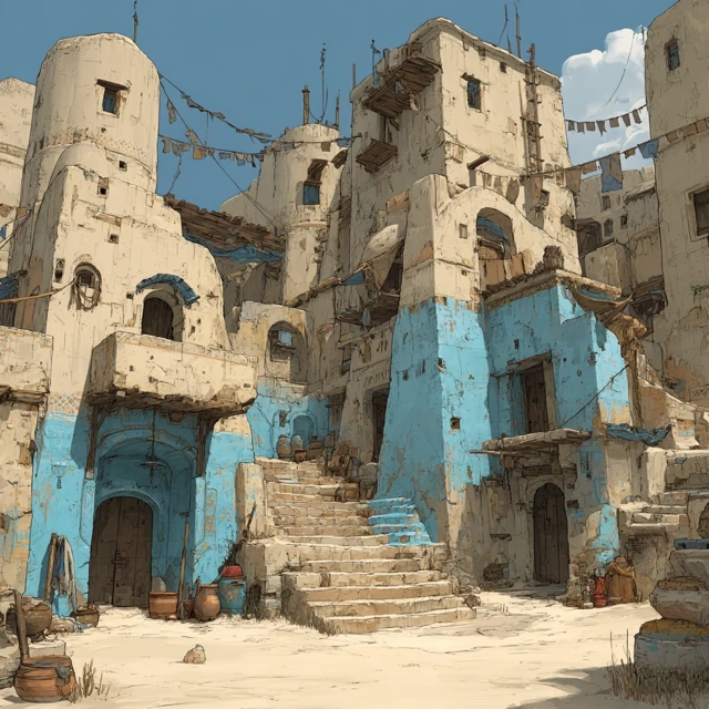 Ruined Desert Settlement Turquoise Stone