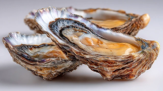 Fresh Oysters Food Photography White Background