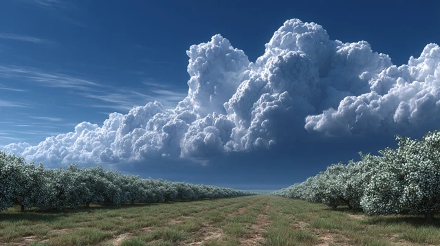Dreamlike Orchard in the Clouds