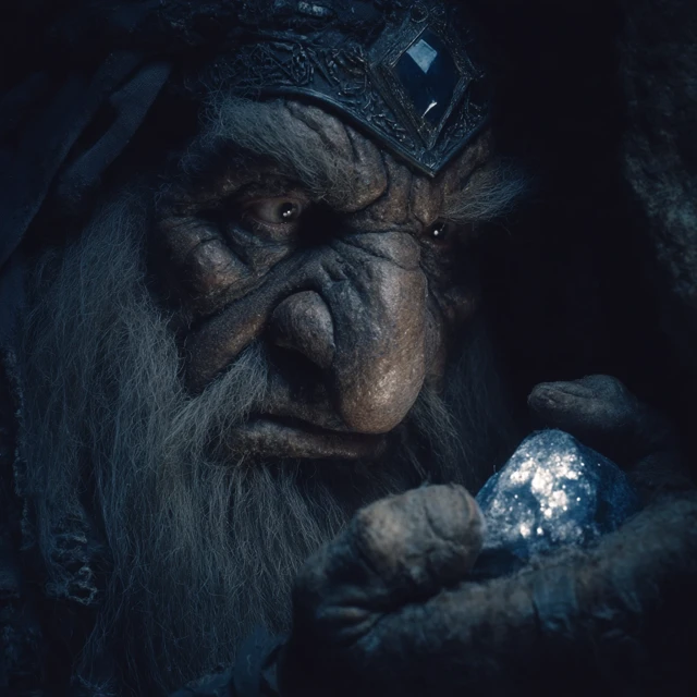 80s Fantasy Dwarf Finding Jewel Movie Still