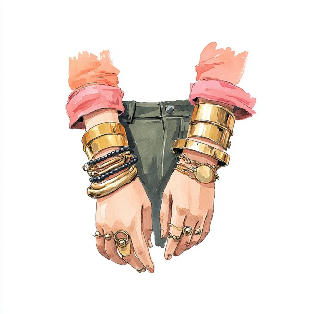 Hands Illustration With Colorful Bracelets Alegria Style