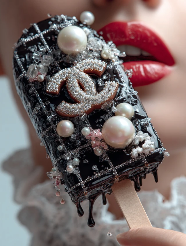Chanel Popsicle Luxury Dessert Pearls Diamonds