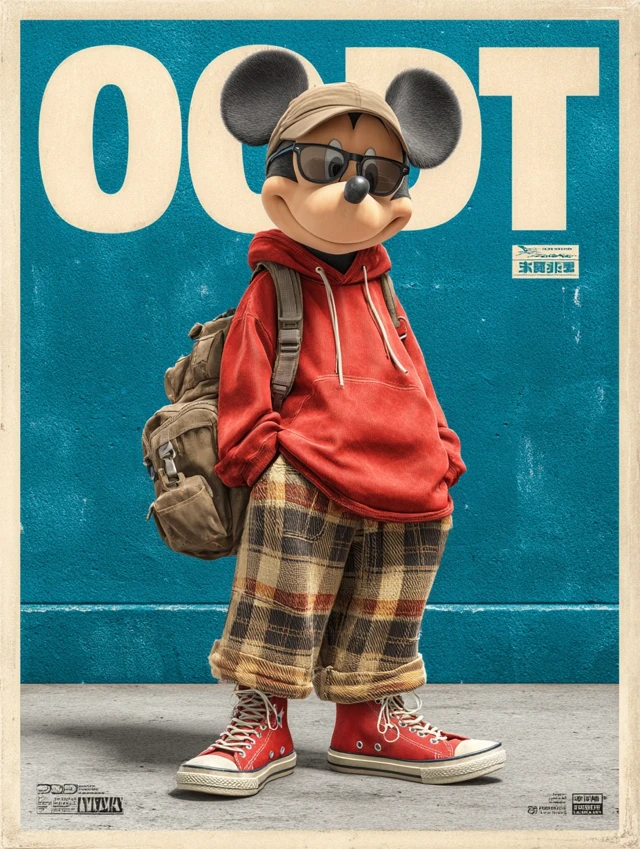 Mickey Mouse OOTD Retro Manga Poster
