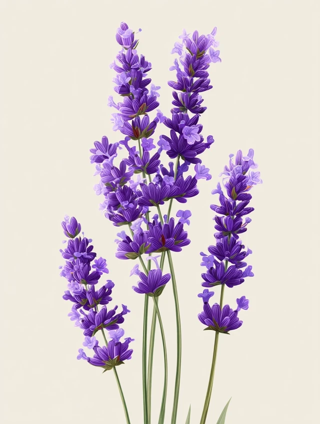 Lavender Stems Vector Art