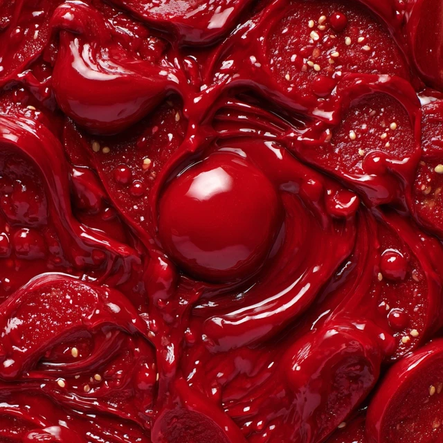 Tomato Paste Close Up Swirl on White Background
