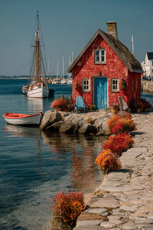 Fishing Hut on a Harbor Summer Vacation Photo