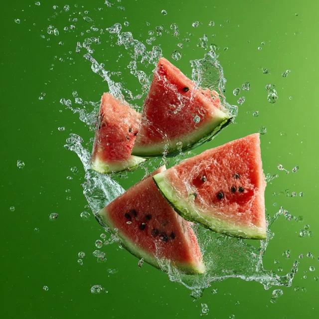 Watermelon Slices Splashing