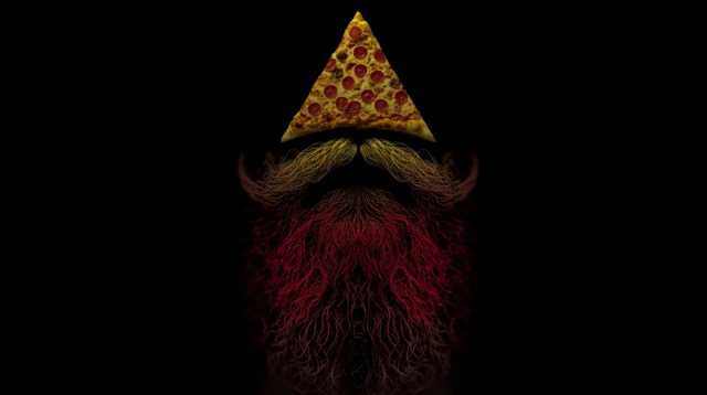 Pizza Beard Artistic Illustration