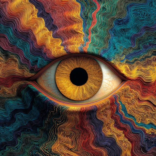 Psychedelic Eye Art Vibrant Rainbow Colors