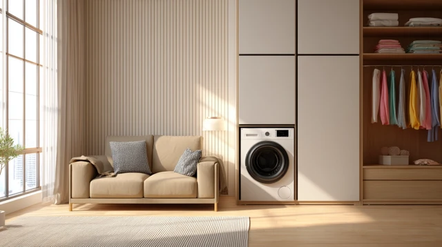 Modern Minimalist Apartment with Laundry