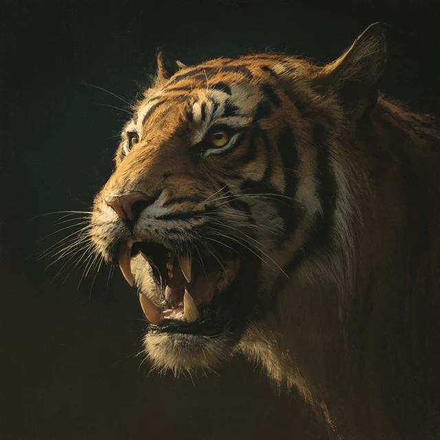 Majestic Tiger Close Up Portrait