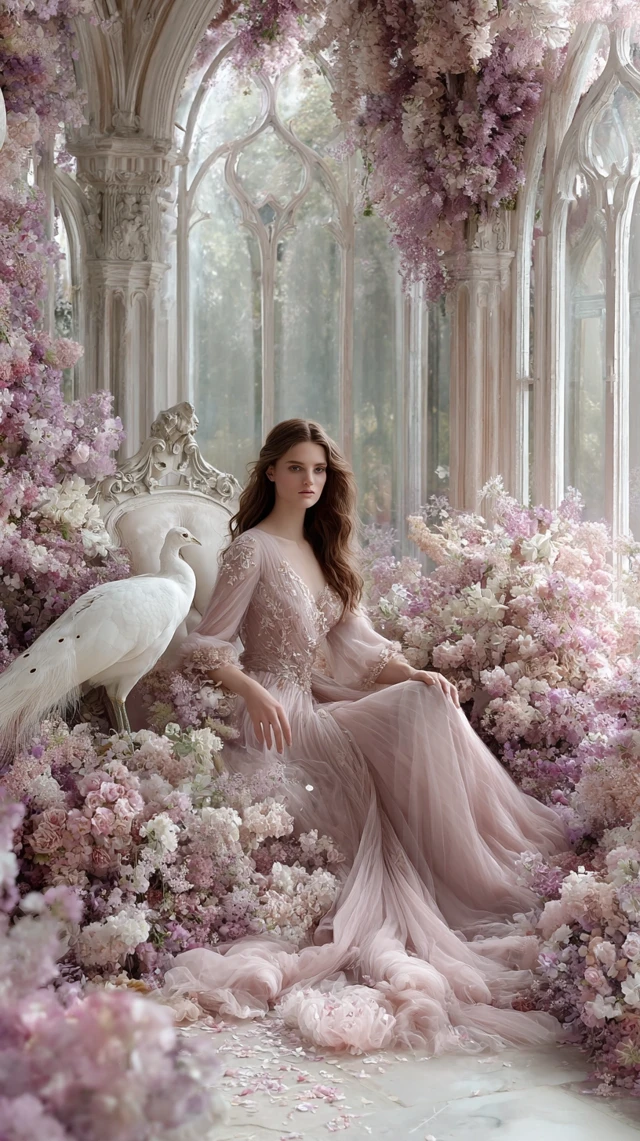 Majestic Woman in Crystal Palace Fantasy Art