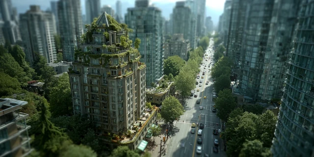 Tilt Shift Train Scene Amazing Urban Landscape