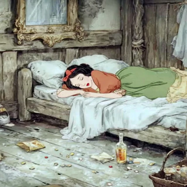 Snow White Hungover Illustration