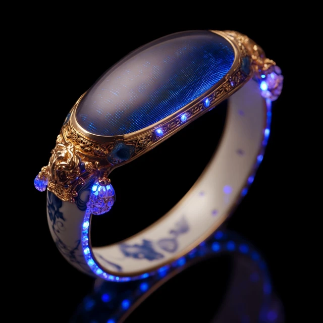 Cyberpunk Smart Bracelet with LED and Porcelain