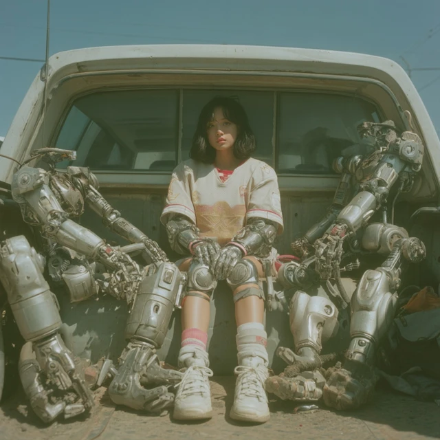 Cyborg Girl in LA Car Park Tim Walker Inspired