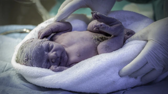 Newborn Baby Birth Process Photography