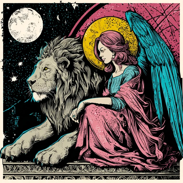 Strength Angel Tarot Illustration Graphic Novel