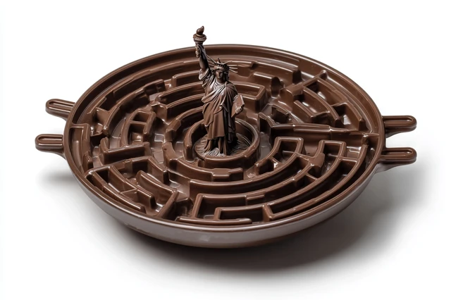 Chocolate Maze with Statue of Liberty Food Photography