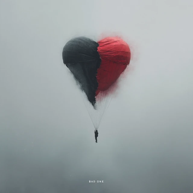 Emotional Conflict Falling Man Heart Parachute