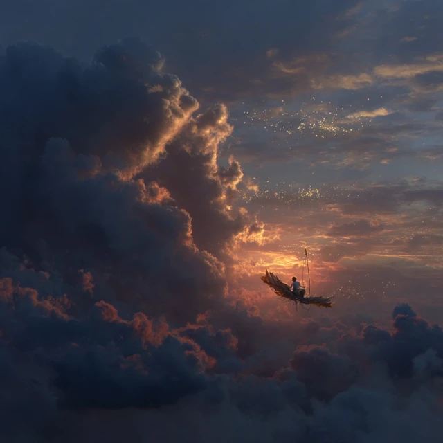 Dreamscape A person by the sea and sky
