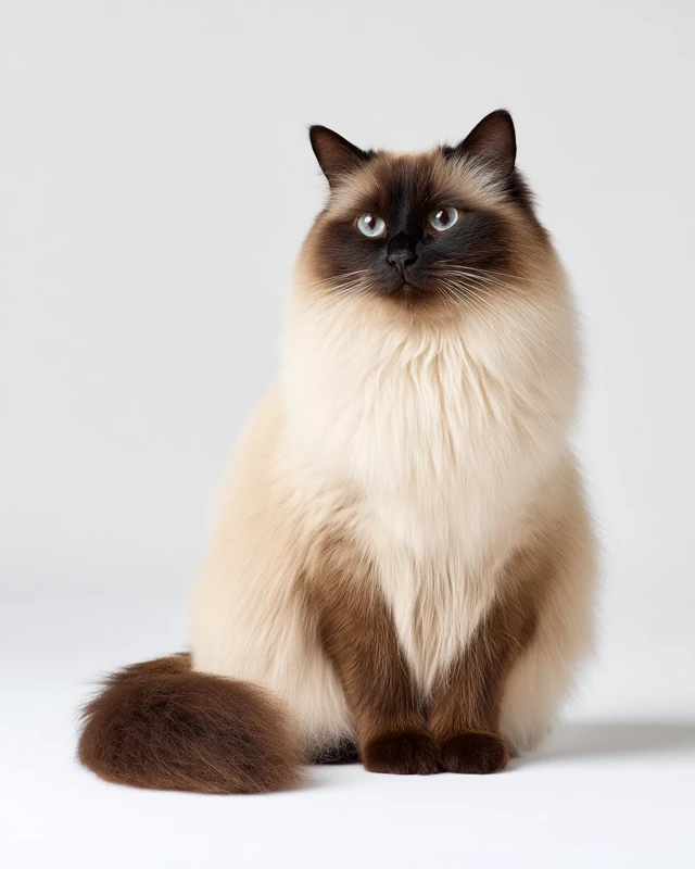 Himalayan Cat Portrait in Chocolate Color Point