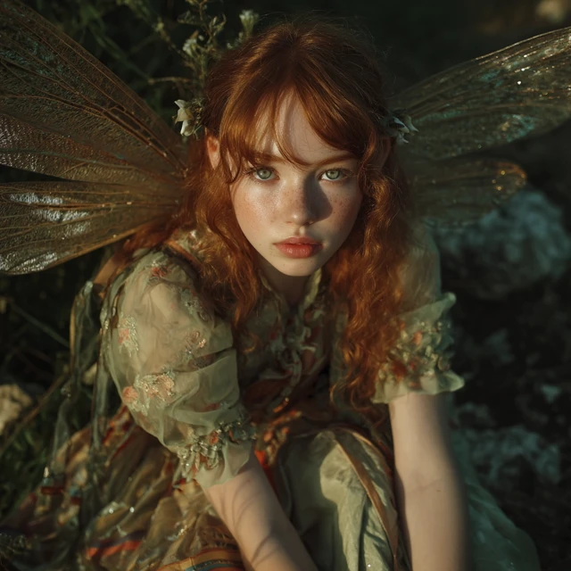 Fiadh Aos Si Young Fae Fairy with Ginger Hair