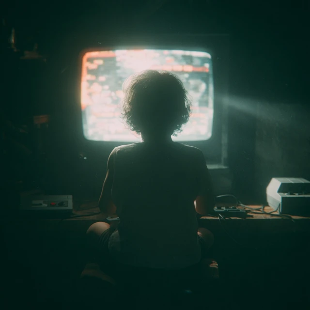 Retro Gamer Immersed in a Video Game