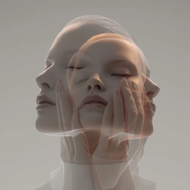Double Exposure Portrait Self Reflection