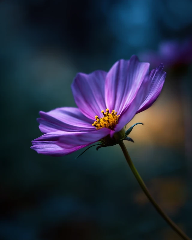 Cosmo Flower Macro Shot Photorealistic Sunrise