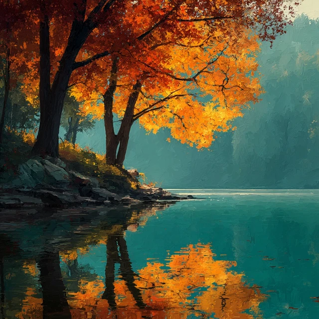 Beautiful Autumn Landscape Painting