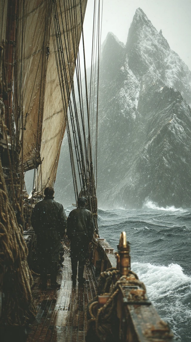 Misty Fjord New Zealand Naval Scene Mountains Seas