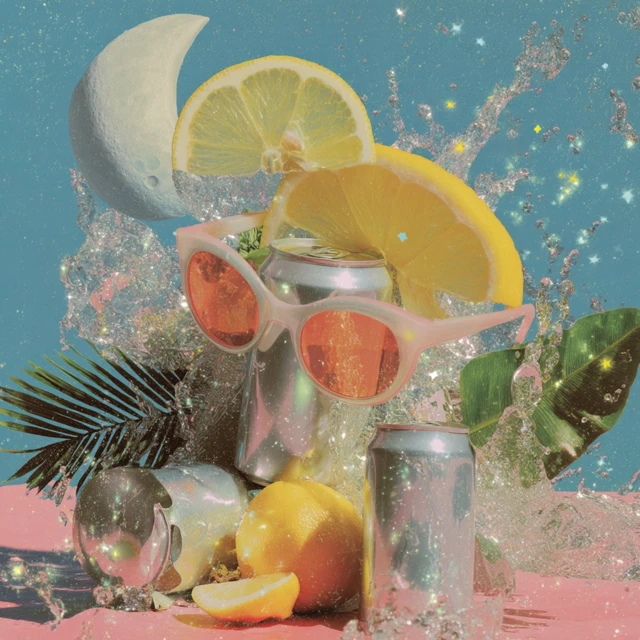 Summer Vibes Album Cover Art Lemon Sunglasses Soda Tropical