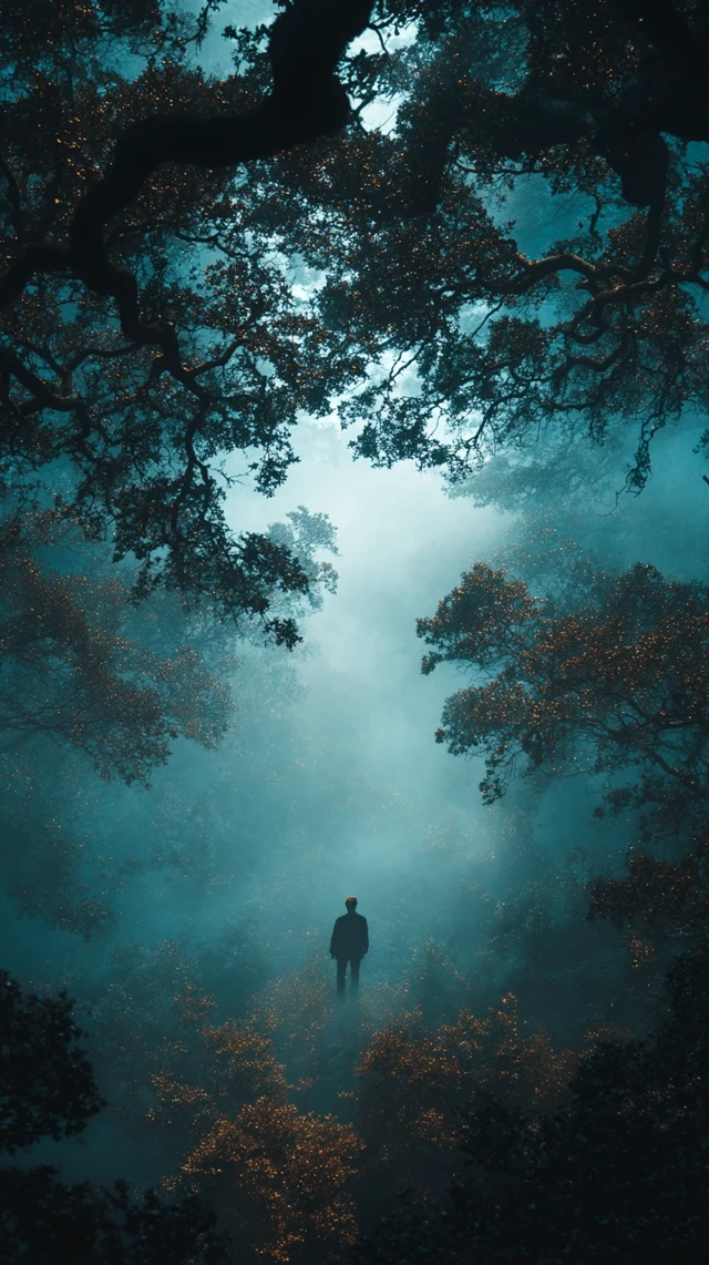 Mystical Forest Before Dawn Introspective Atmosphere