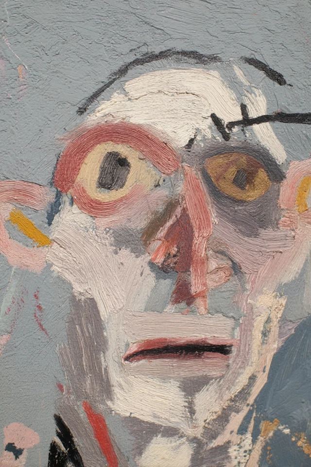 Surreal Picasso Head Painting Thick Brushstrokes