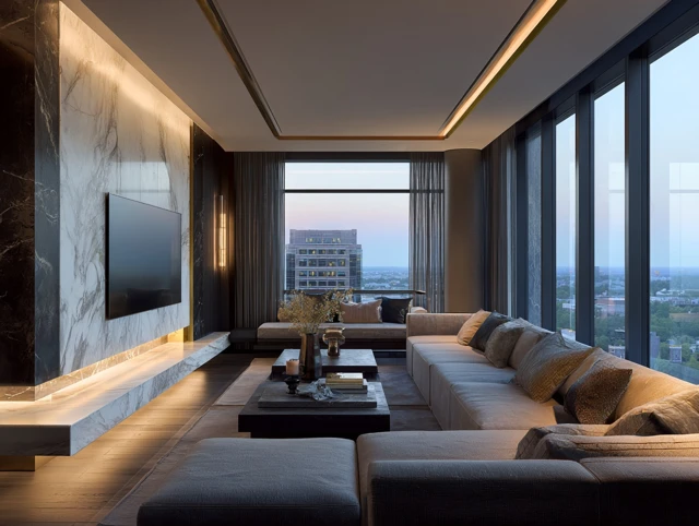Luxury Apartment Interior Design with City View