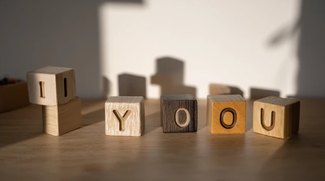 I Love You Wooden Blocks Romantic Flat Lay