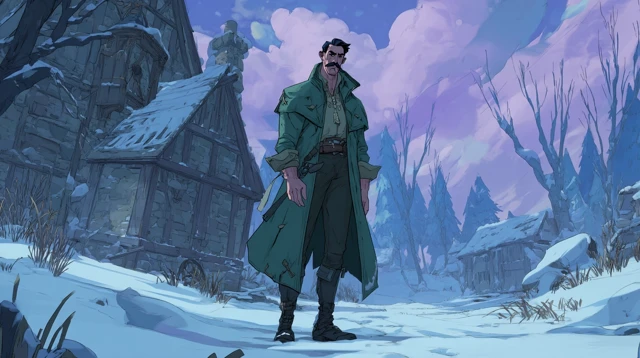 Arcane Style Hunter in Snowy Landscape